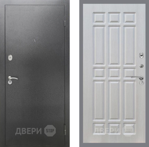 Входная металлическая Дверь Рекс (REX) 2А Серебро Антик FL-33 Лиственница беж в Голицыно