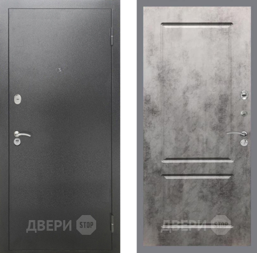 Входная металлическая Дверь Рекс (REX) 2А Серебро Антик FL-117 Бетон темный в Голицыно