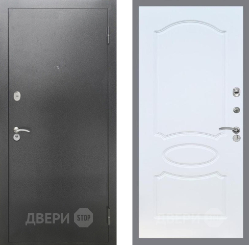Дверь Рекс (REX) 2А Серебро Антик FL-128 Белый ясень в Голицыно