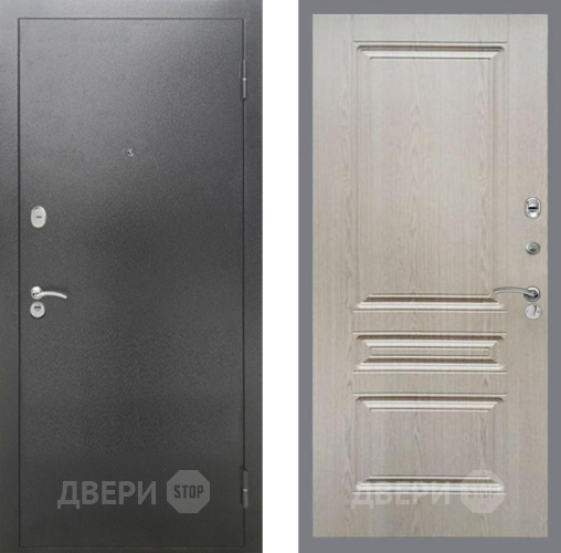 Входная металлическая Дверь Рекс (REX) 2А Серебро Антик FL-243 Беленый дуб в Голицыно