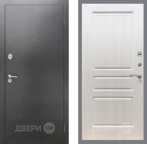 Входная металлическая Дверь Рекс (REX) 2А Серебро Антик FL-243 Лиственница беж в Голицыно