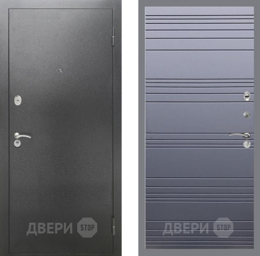 Дверь Рекс (REX) 2А Серебро Антик Line Силк титан в Голицыно