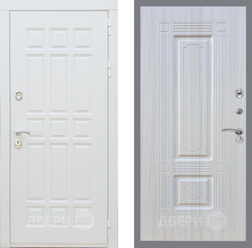 Входная металлическая Дверь Рекс (REX) 8 Силк Сноу FL-2 Сандал белый в Голицыно