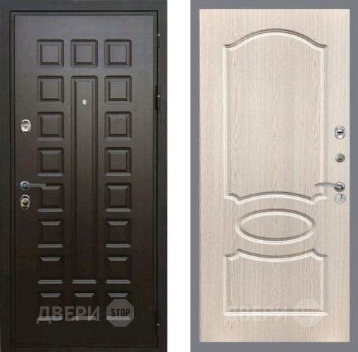 Входная металлическая Дверь Рекс (REX) Премиум 3к FL-128 Беленый дуб в Голицыно