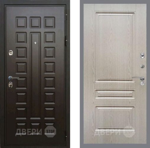 Входная металлическая Дверь Рекс (REX) Премиум 3к FL-243 Беленый дуб в Голицыно