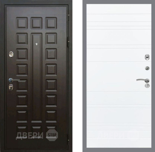 Входная металлическая Дверь Рекс (REX) Премиум 3к Line Силк Сноу в Голицыно
