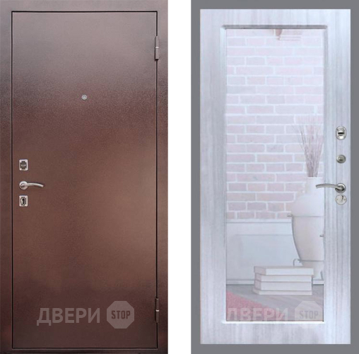 Входная металлическая Дверь Рекс (REX) 1 Зеркало Пастораль Сандал белый в Голицыно