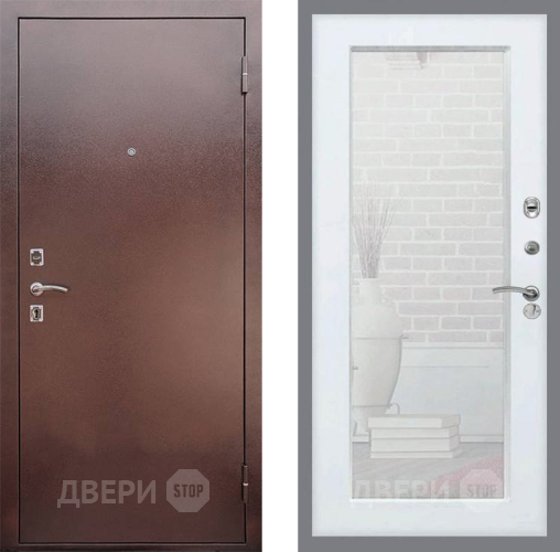 Входная металлическая Дверь Рекс (REX) 1 Зеркало Пастораль Силк Сноу в Голицыно