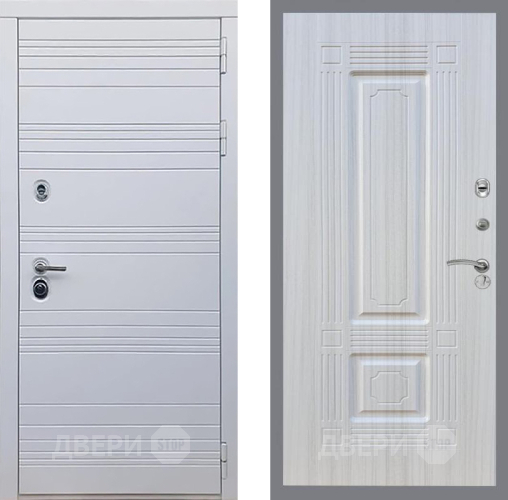 Входная металлическая Дверь Рекс (REX) 14 Силк Сноу FL-2 Сандал белый в Голицыно