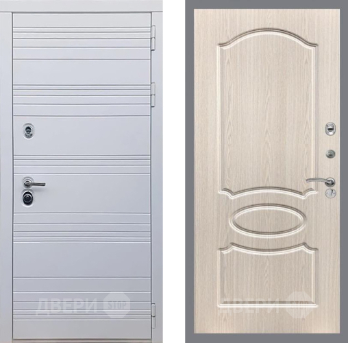 Входная металлическая Дверь Рекс (REX) 14 Силк Сноу FL-128 Беленый дуб в Голицыно