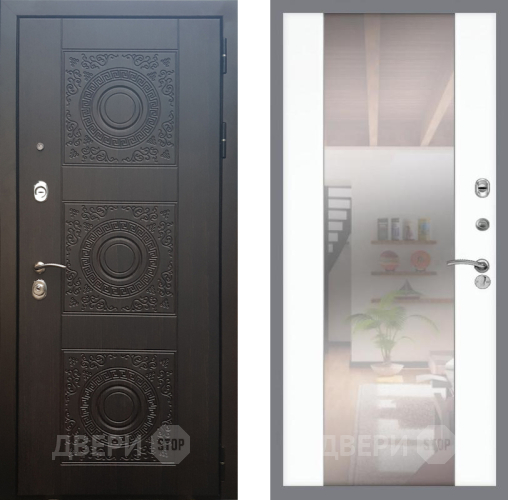 Входная металлическая Дверь Рекс (REX) 10 СБ-16 Зеркало Силк Сноу в Голицыно