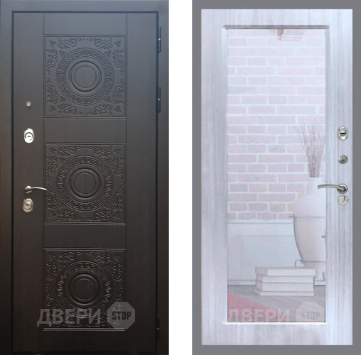 Входная металлическая Дверь Рекс (REX) 10 Зеркало Пастораль Сандал белый в Голицыно