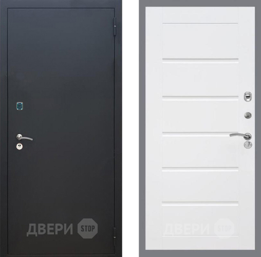 Входная металлическая Дверь Рекс (REX) 1A Черный Муар Сити Белый ясень в Голицыно