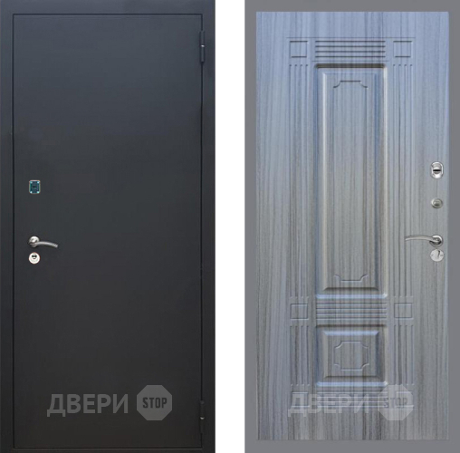 Входная металлическая Дверь Рекс (REX) 1A Черный Муар FL-2 Сандал грей в Голицыно