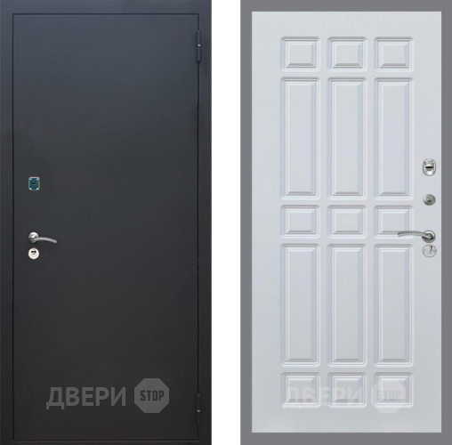 Дверь Рекс (REX) 1A Черный Муар FL-33 Белый ясень в Голицыно
