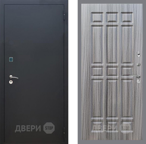 Входная металлическая Дверь Рекс (REX) 1A Черный Муар FL-33 Сандал грей в Голицыно