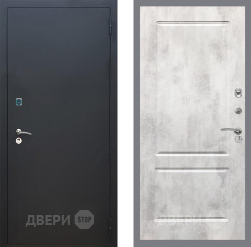 Входная металлическая Дверь Рекс (REX) 1A Черный Муар FL-117 Бетон светлый в Голицыно