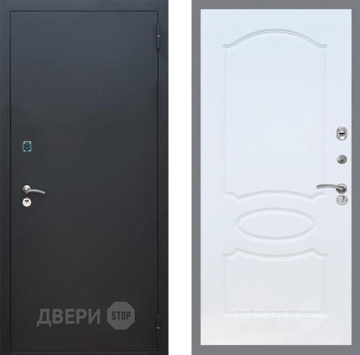 Входная металлическая Дверь Рекс (REX) 1A Черный Муар FL-128 Белый ясень в Голицыно