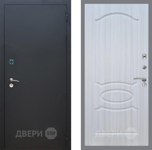 Входная металлическая Дверь Рекс (REX) 1A Черный Муар FL-128 Сандал белый в Голицыно