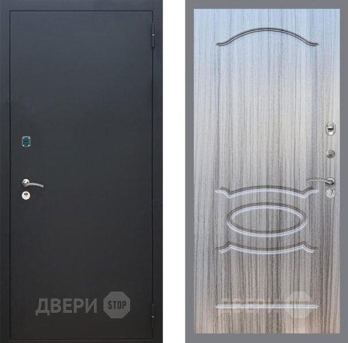 Входная металлическая Дверь Рекс (REX) 1A Черный Муар FL-128 Сандал грей в Голицыно
