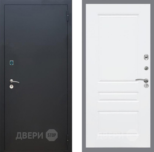 Входная металлическая Дверь Рекс (REX) 1A Черный Муар FL-243 Силк Сноу в Голицыно