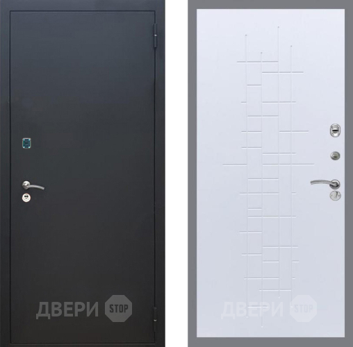 Входная металлическая Дверь Рекс (REX) 1A Черный Муар FL-289 Белый ясень в Голицыно