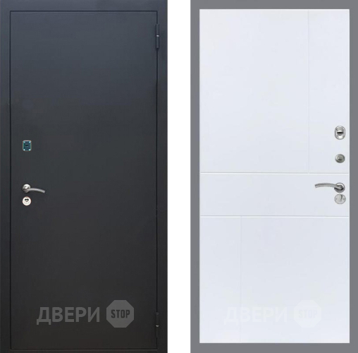 Входная металлическая Дверь Рекс (REX) 1A Черный Муар FL-290 Силк Сноу в Голицыно
