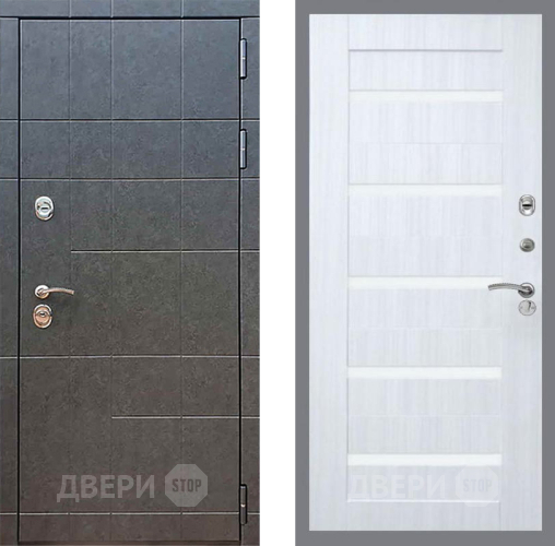 Входная металлическая Дверь Рекс (REX) 21 СБ-14 стекло белое Сандал белый в Голицыно