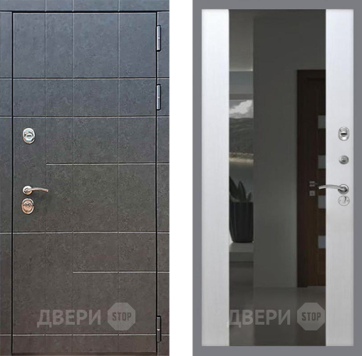 Дверь Рекс (REX) 21 СБ-16 Зеркало Белый ясень в Голицыно
