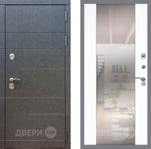 Входная металлическая Дверь Рекс (REX) 21 СБ-16 Зеркало Силк Сноу в Голицыно