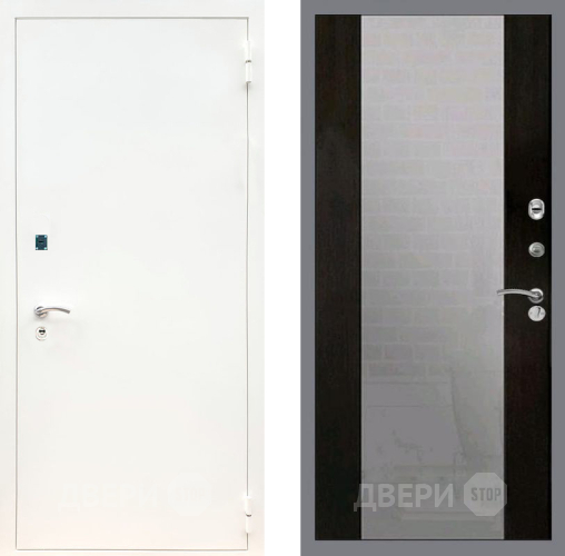 Дверь Рекс (REX) 1А Белая шагрень СБ-16 Зеркало Венге в Голицыно