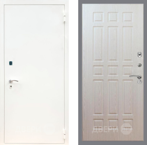 Входная металлическая Дверь Рекс (REX) 1А Белая шагрень FL-33 Беленый дуб в Голицыно