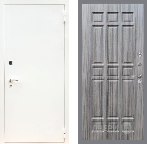 Входная металлическая Дверь Рекс (REX) 1А Белая шагрень FL-33 Сандал грей в Голицыно