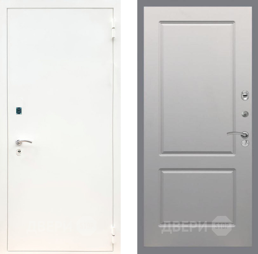 Входная металлическая Дверь Рекс (REX) 1А Белая шагрень FL-117 Грей софт в Голицыно