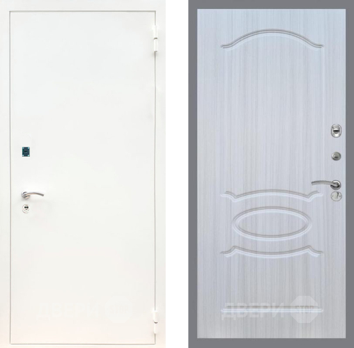 Входная металлическая Дверь Рекс (REX) 1А Белая шагрень FL-128 Сандал белый в Голицыно