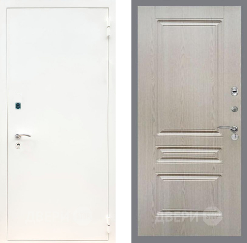 Входная металлическая Дверь Рекс (REX) 1А Белая шагрень FL-243 Беленый дуб в Голицыно