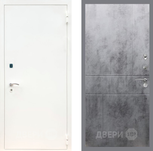 Входная металлическая Дверь Рекс (REX) 1А Белая шагрень FL-290 Бетон темный в Голицыно