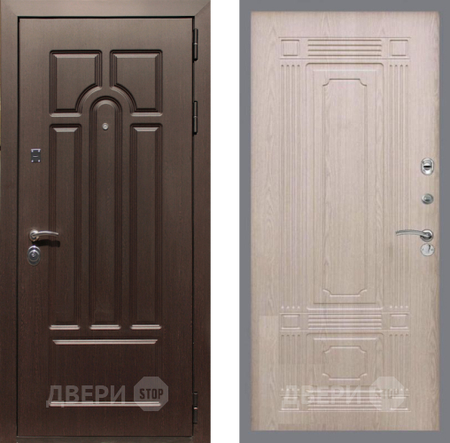 Входная металлическая Дверь Рекс (REX) Эврика FL-2 Беленый дуб в Голицыно