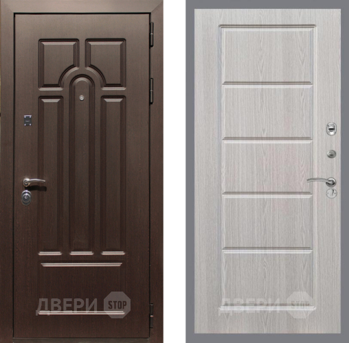 Входная металлическая Дверь Рекс (REX) Эврика FL-39 Беленый дуб в Голицыно