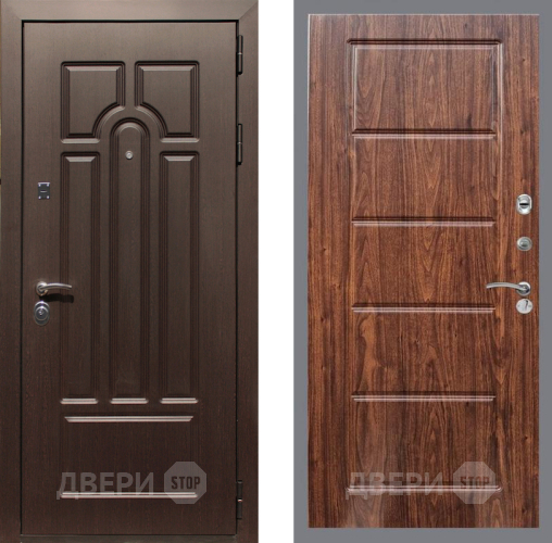 Входная металлическая Дверь Рекс (REX) Эврика FL-39 орех тисненый в Голицыно