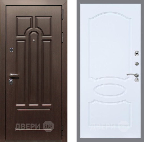 Входная металлическая Дверь Рекс (REX) Эврика FL-128 Силк Сноу в Голицыно