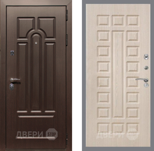 Входная металлическая Дверь Рекс (REX) Эврика FL-183 Беленый дуб в Голицыно