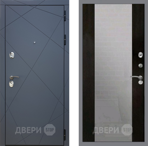 Входная металлическая Дверь Рекс (REX) 13 Силк Титан СБ-16 Зеркало Венге в Голицыно