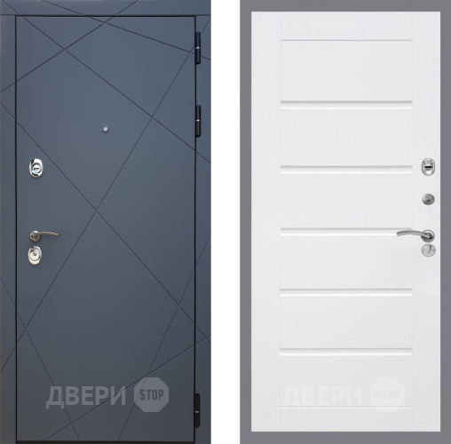 Входная металлическая Дверь Рекс (REX) 13 Силк Титан Сити Белый ясень в Голицыно