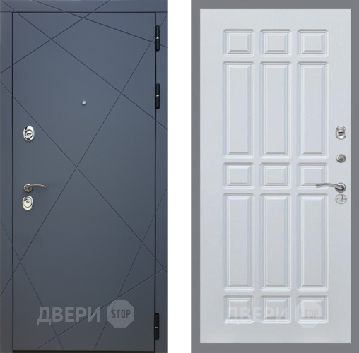 Входная металлическая Дверь Рекс (REX) 13 Силк Титан FL-33 Белый ясень в Голицыно