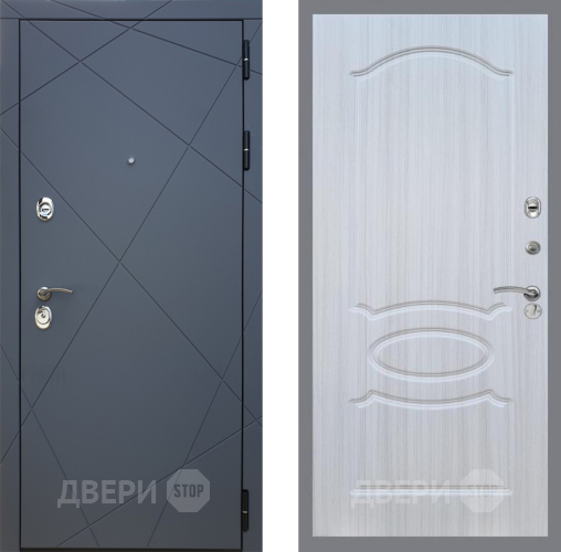 Входная металлическая Дверь Рекс (REX) 13 Силк Титан FL-128 Сандал белый в Голицыно