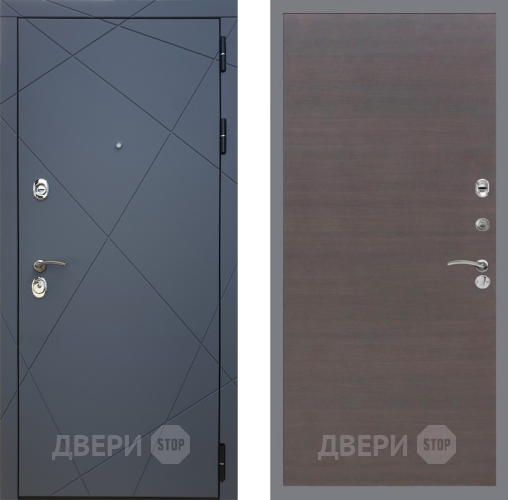 Входная металлическая Дверь Рекс (REX) 13 Силк Титан GL венге поперечный в Голицыно