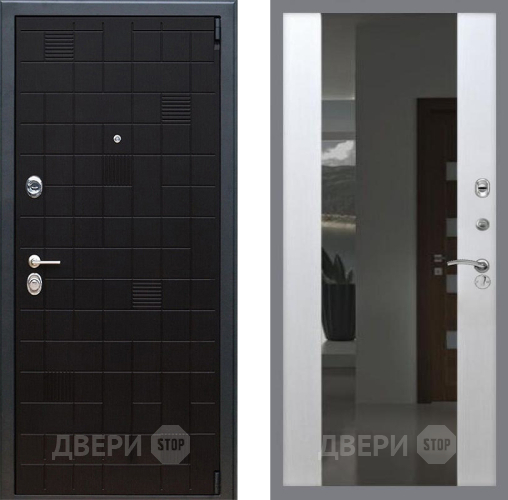 Входная металлическая Дверь Рекс (REX) 12 СБ-16 Зеркало Белый ясень в Голицыно