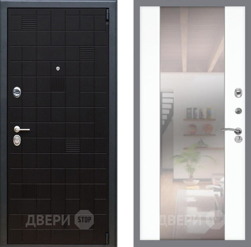 Входная металлическая Дверь Рекс (REX) 12 СБ-16 Зеркало Силк Сноу в Голицыно