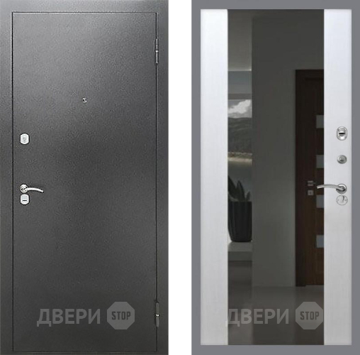 Входная металлическая Дверь Рекс (REX) Сити СБ-16 Зеркало Белый ясень в Голицыно